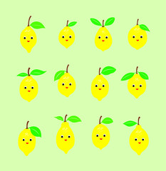 cute lemon cartoon vector