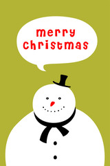 snowman merry christmas greeting