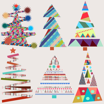 Cute Christmas Trees In Funky Colors