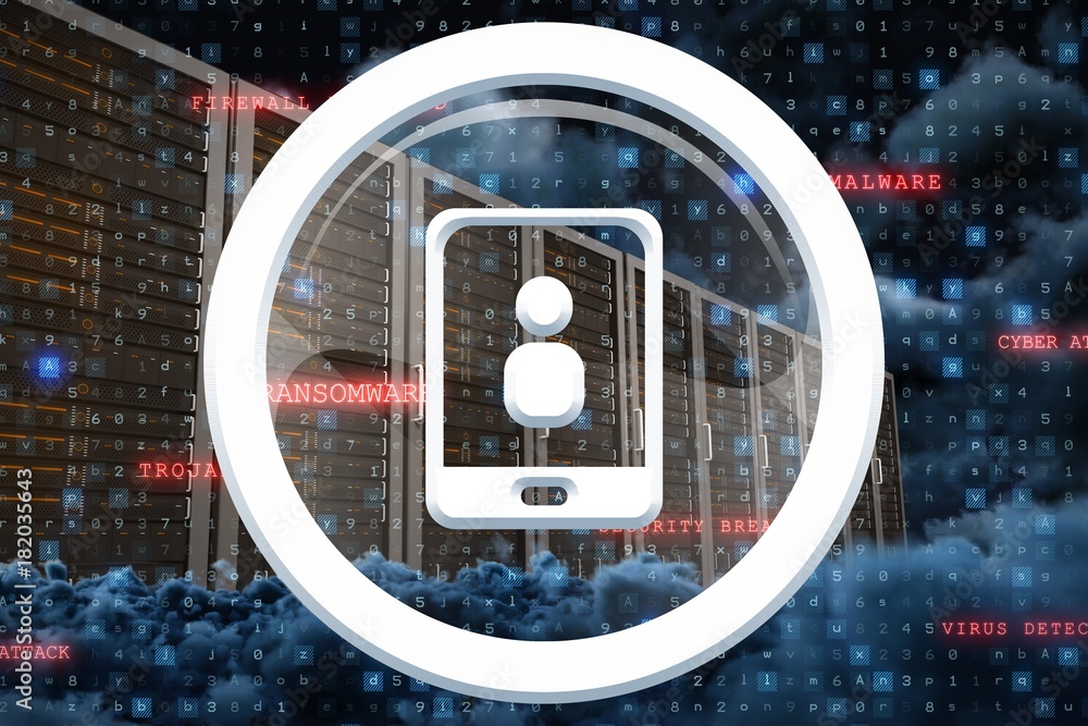 Poster composite image of vector icon of mobile phone