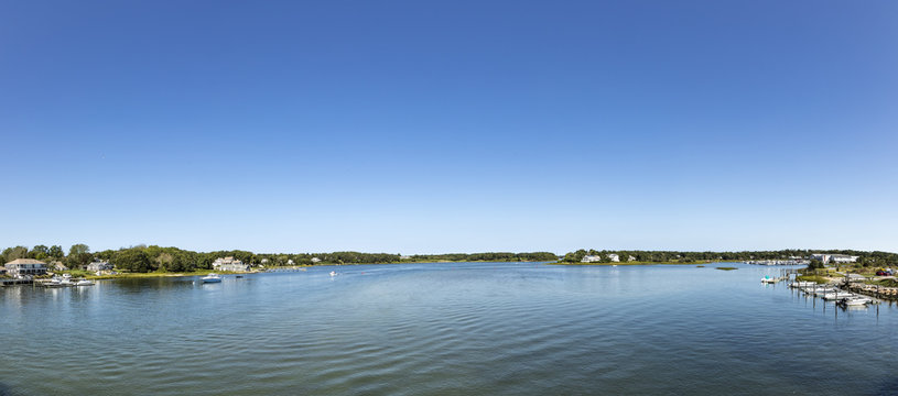 panoramic view to beautiful old houses, beaches and lakes   at Yarmouth, Massachussets
