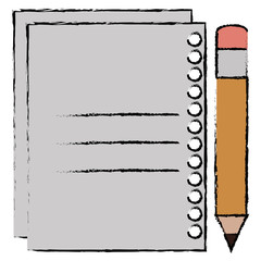 sheet of notebook with pencil icon vector illustration design