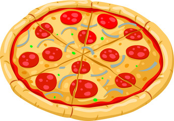 Cartoon of Food-colored background