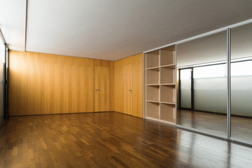 Vintage room with large wardrobes
