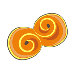Clip art saffron bun, vector
