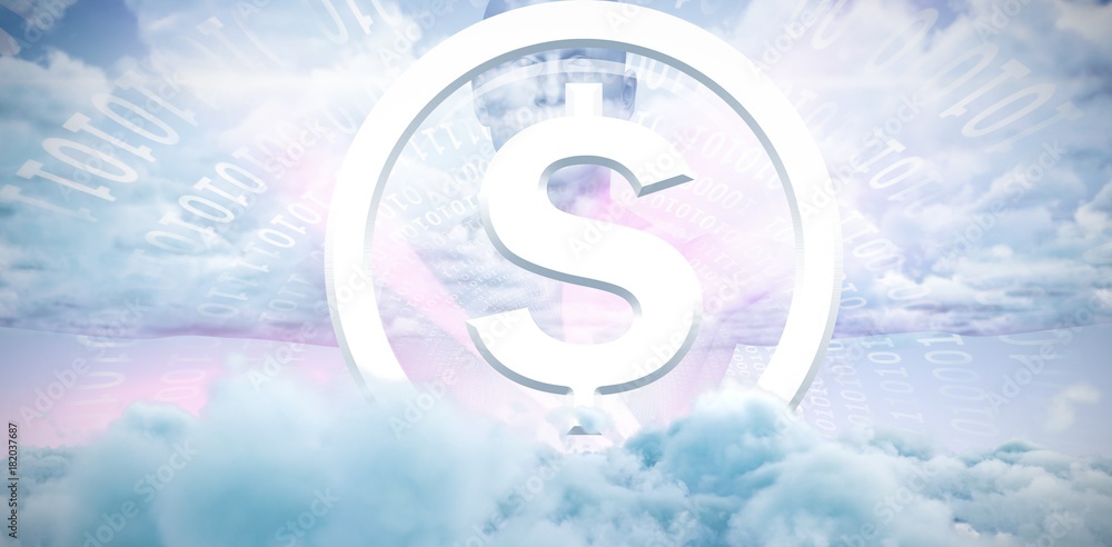 Poster composite image of vector symbol of dollar