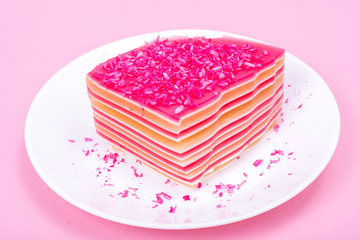 Beautiful tasty colored jelly-sweet dessert