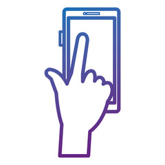 Obraz premium hands human with smartphone device vector illustration design