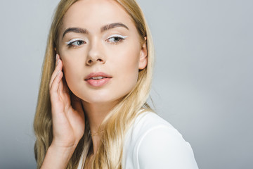Naklejka premium woman with white makeup
