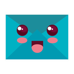 mail envelope kawaii character vector illustration design