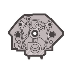 Obraz premium Engine block icon on white background, car detail
