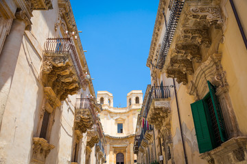 NOTO, ITALY - Detail of Baroque Balcony, 1750