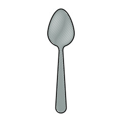 spoon icon in colored crayon silhouette on white background