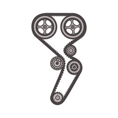Timing belt kit icon on white background