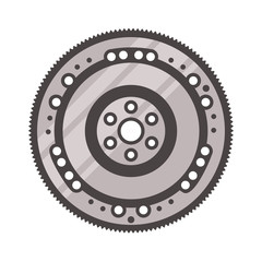 Flywheel icon on white background, car parts