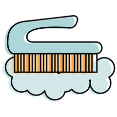 handle brush cleaning isolated icon vector illustration design