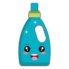 bottle laundry product kawaii character vector illustration design