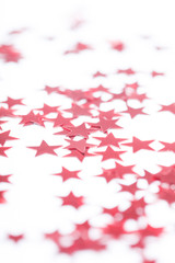 Red stars decoration on white background