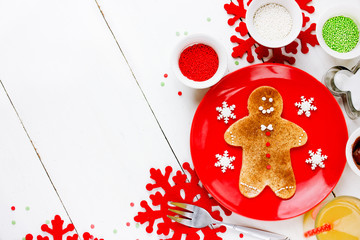 Christmas breakfast idea cinnamon pancakes