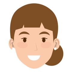 beautiful woman head avatar character vector illustration design