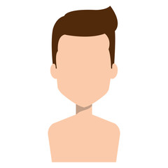 young man shirtless avatar character vector illustration design