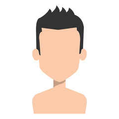young man shirtless avatar character vector illustration design