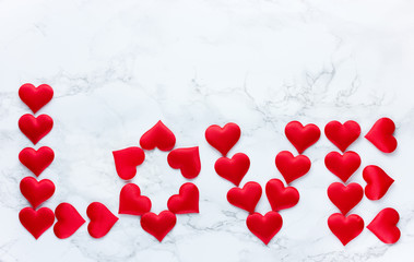 Love red hearts background on valentines day