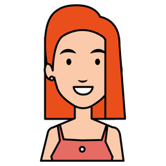beautiful woman avatar character vector illustration design