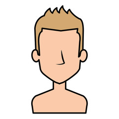 young man shirtless avatar character vector illustration design