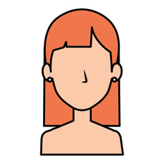 beautiful woman shirtless avatar character vector illustration design