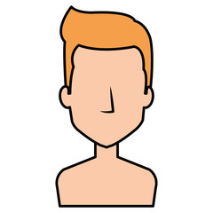 young man shirtless avatar character vector illustration design