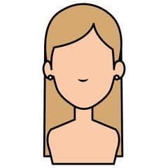 beautiful woman shirtless avatar character vector illustration design