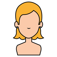 beautiful woman shirtless avatar character vector illustration design