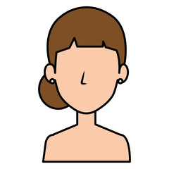 beautiful woman shirtless avatar character vector illustration design