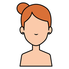 beautiful woman shirtless avatar character vector illustration design