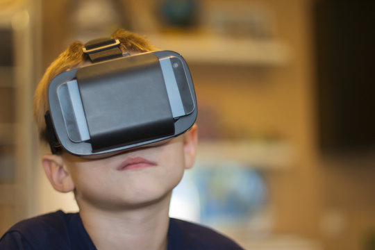 Boy experiencing virtual reality