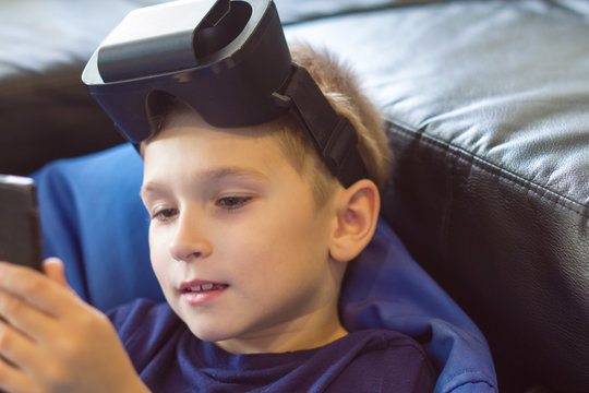 Boy experiencing virtual reality
