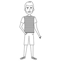 young man avatar character vector illustration design