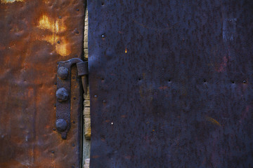 old rusty metal texture background, old rusty ancient hinge, 
