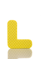 Puzzle letters-L on white background