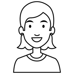 beautiful woman avatar character vector illustration design