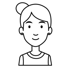 beautiful woman avatar character vector illustration design