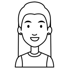 beautiful woman avatar character vector illustration design