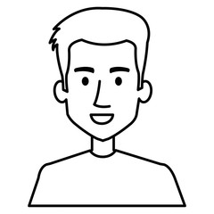 young man avatar character vector illustration design