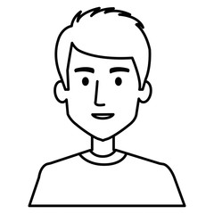 young man avatar character vector illustration design