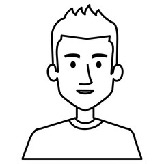 young man avatar character vector illustration design