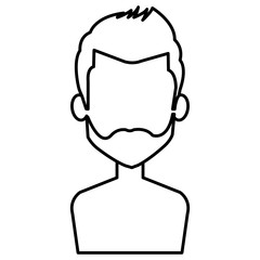 young man shirtless avatar character vector illustration design