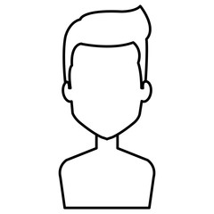 young man shirtless avatar character vector illustration design