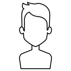 young man shirtless avatar character vector illustration design