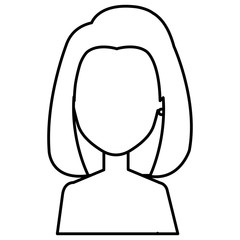 beautiful woman shirtless avatar character vector illustration design